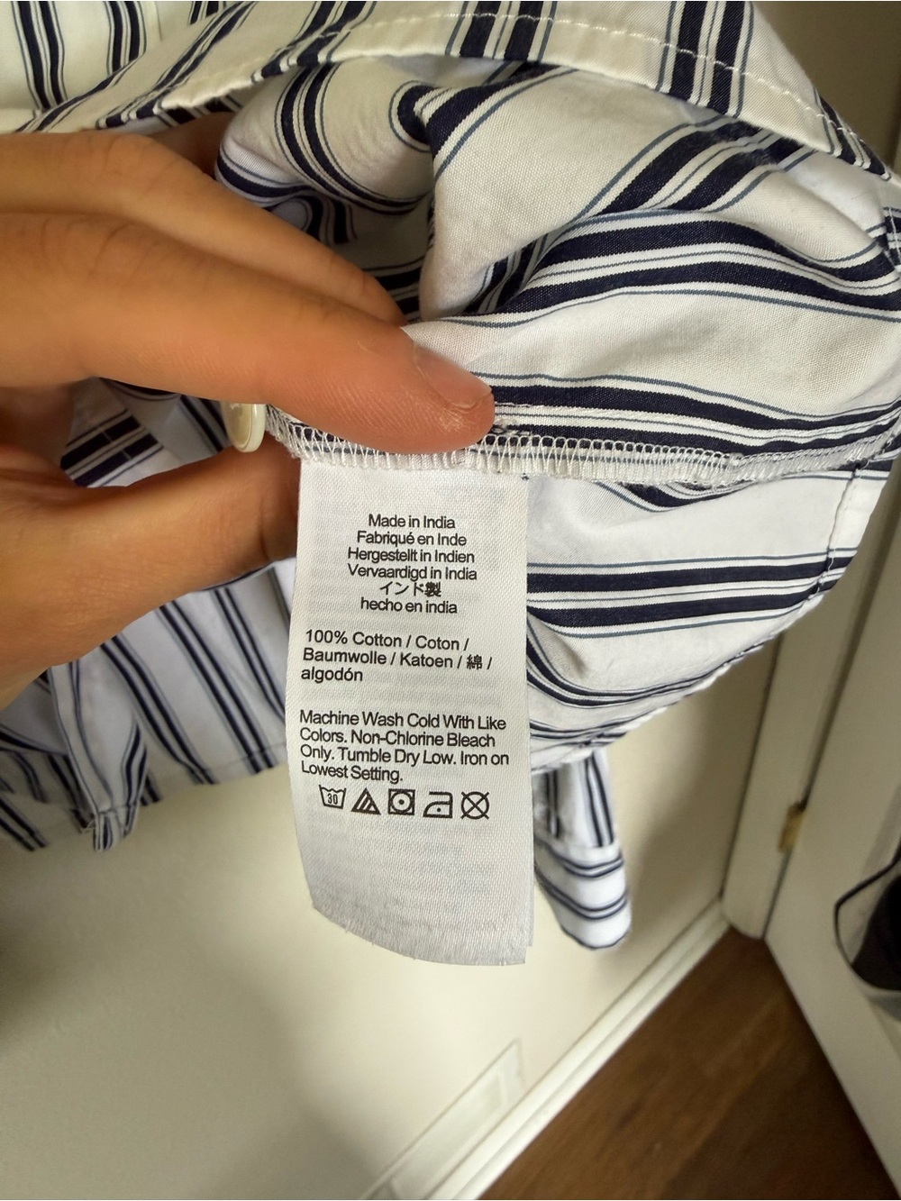 Madewell straight hem shirt poplin navy stripe - Picture 4 of 6
